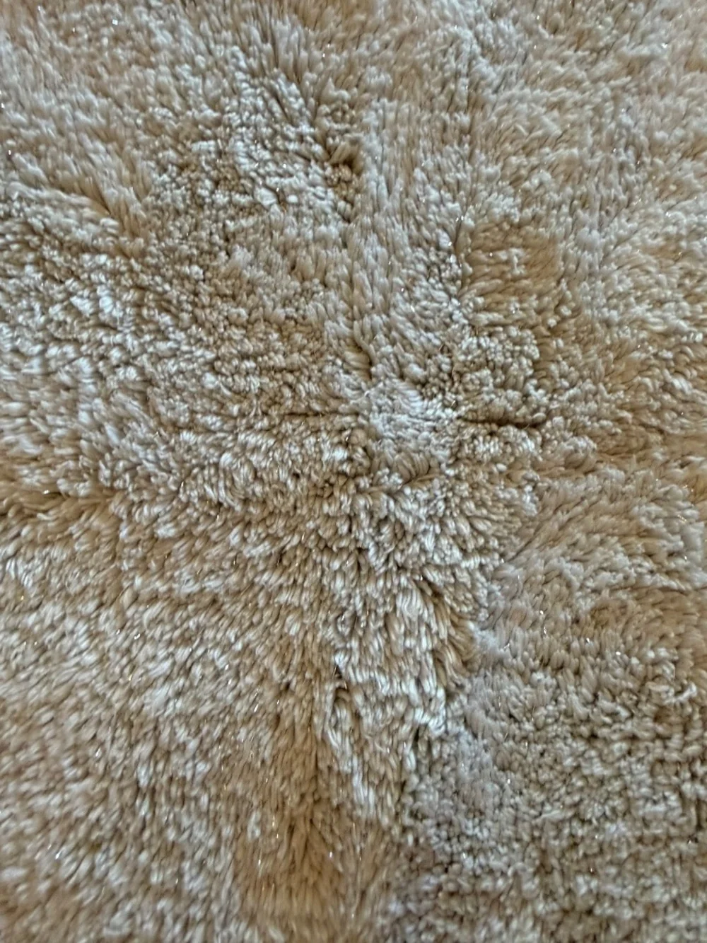 Ice blue and white silver sparkle sun washed bath rug